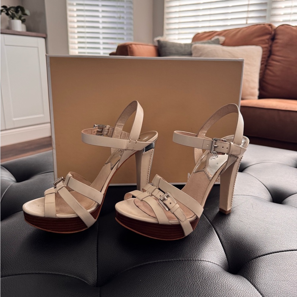 Michael Kors Cream Strappy Heels